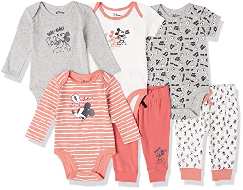 0196433581244 - AMAZON ESSENTIALS DISNEY | MARVEL | STAR WARS UNISEX BABIES 6-PIECE OUTFIT SET, PACK OF 6, MICKEY EXPRESSIONS, 3 MONTHS