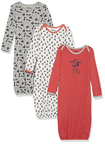 0196433581763 - AMAZON ESSENTIALS DISNEY | MARVEL | STAR WARS BABY BOYS SLEEPER GOWNS, PACK OF 3, MICKEY EXPRESSIONS, 6 MONTHS