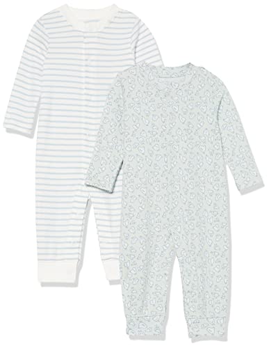 0196433624873 - AMAZON AWARE UNISEX BABIES ORGANIC COTTON FOOTLESS COVERALL, PACK OF 2, GREEN HEN PRINT, 9 MONTHS