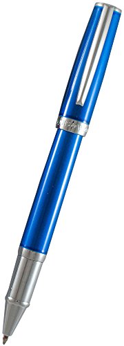 0019645401769 - VERSA TRANSPARENT BLUE LACQUER ROLLERBALL PEN WITH CHROME ACCENTS BY WATERFORD®