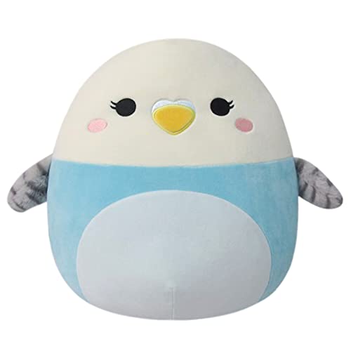 0196566157170 - SQUISHMALLOWS 14-INCH TYCHO BLUE AND WHITE PARAKEET - LARGE ULTRASOFT OFFICIAL KELLY TOY PLUSH