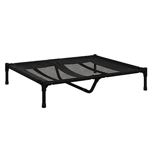 0196593201648 - PETMAKER ELEVATED DOG BED - 36X30-INCH PORTABLE PET BED WITH NON-SLIP FEET - INDOOR/OUTDOOR DOG COT OR PUPPY BED FOR PETS UP TO 80LBS (BLACK)