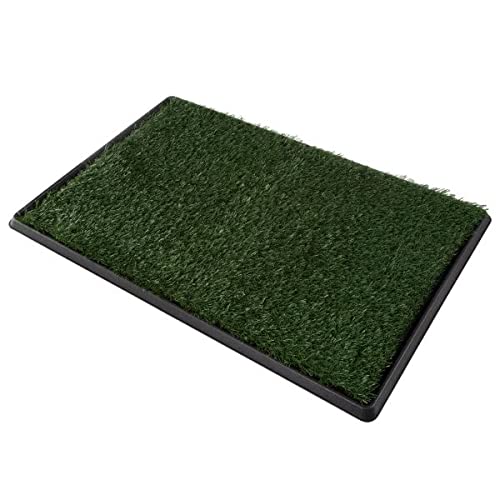 0196593201761 - PETMAKER ARTIFICIAL GRASS PUPPY PAD FOR DOGS AND SMALL PETS - 20X30-INCH REUSABLE TRAINING POTTY PAD WITH TRAY - DOG HOUSEBREAKING SUPPLIES