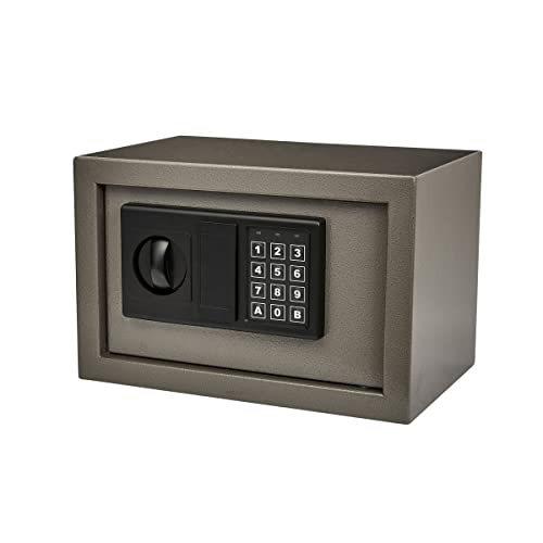 0196593600076 - DIGITAL SAFE BOX - STEEL LOCK BOX WITH KEYPAD, 2 MANUAL OVERRIDE KEYS PROTECTS MONEY, JEWELRY, PASSPORTS - FOR HOME OR OFFICE BY STALWART (WHITE)
