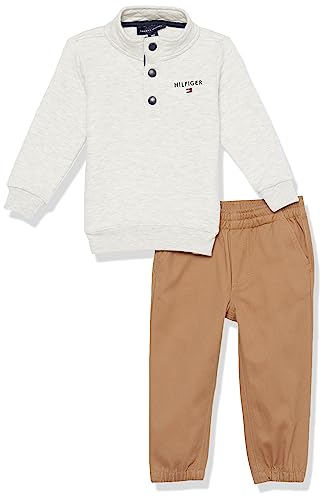 0196601325441 - TOMMY HILFIGER BABY BOYS 2 PIECES PANT AND TODDLER LAYETTE SET, ERMINE/HEATHER, 24M US