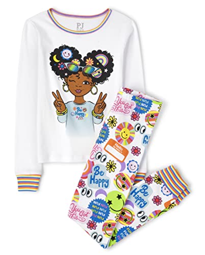 0196733058897 - THE CHILDRENS PLACE 2 PC FAMILY MATCHING PAJAMAS SETS, SNUG FIT 100% COTTON, BIG KID, TODDLER, BABY, PEACE GIRL, 4
