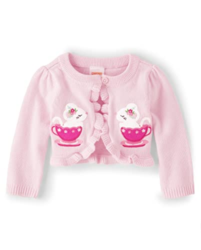 0196733182363 - GYMBOREE,BABY-GIRLS,EMBROIDERED LONG SLEEVE CARDIGAN,9-12,MOUSE TEA CUP