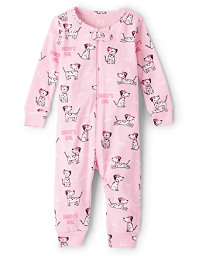 0196733212633 - THE CHILDRENS PLACE BABY GIRLS AND TODDLER LONG SLEEVE 100% COTTON ZIP-FRONT ONE PIECE PAJAMA, PINK ADMIRER, 3T