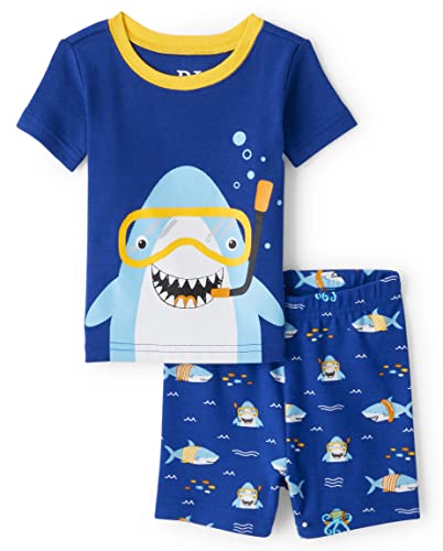 0196733245242 - THE CHILDRENS PLACE BABY TODDLER BOY SLEEVE TOP AND SHORTS SNUG FIT 100% COTTON 2 PIECE PAJAMA SET, 18-24 MONTS BLUE