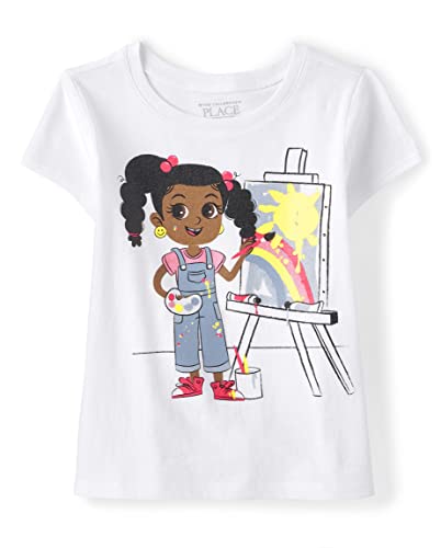 0196733479968 - THE CHILDRENS PLACE BABY TODDLER SHORT SLEEVE GRAPHIC T-SHIRT, GIRL ARTIST, 4T