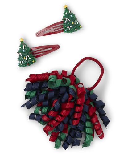 0196733894723 - GYMBOREE,TODDLER AND BABY 3-PACK SNAP CLIPS & TIE HAIR ACCESSORIES,CHRISTMAS TREE,ONE SIZE