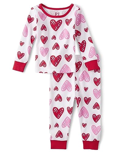 0196733941243 - THE CHILDRENS PLACE BABY AND TODDLER VALENTINES DAY SNUG FIT 100% COTTON PAJAMA, VDAY HEART 2-PIECE, 0-3 MONTHS