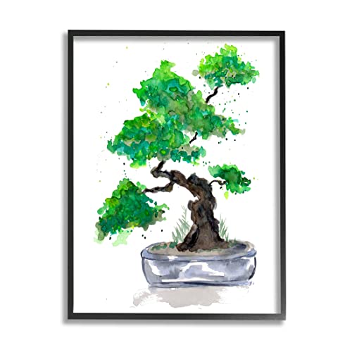 0197081768315 - STUPELL INDUSTRIES CASUAL BLOOMING BONSAI TREE GICLEE FRAMED WALL ART, DESIGN BY SEBASTIAN GRAFMANN