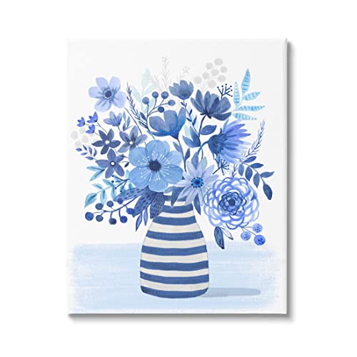 0197081768841 - STUPELL INDUSTRIES BLUE MIXED FLOWER BOUQUET CANVAS WALL ART, DESIGN BY SHARON LEE