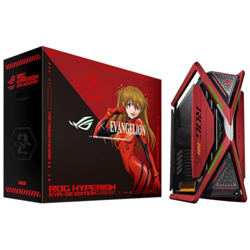 0197105175969 - ASUS ROG HYPERION GR701 EVA-02 EATX FULL-TOWER CASE W/SEMI-OPEN STRUCTURE, TOOL-FREE PANELS, SUPPORTS 2 X 420MM RADIATORS, GRAPHICS CARD HOLDER, 2 X FRONT PANEL TYPE-C, LIMITED EVANGELION AESTHETICS