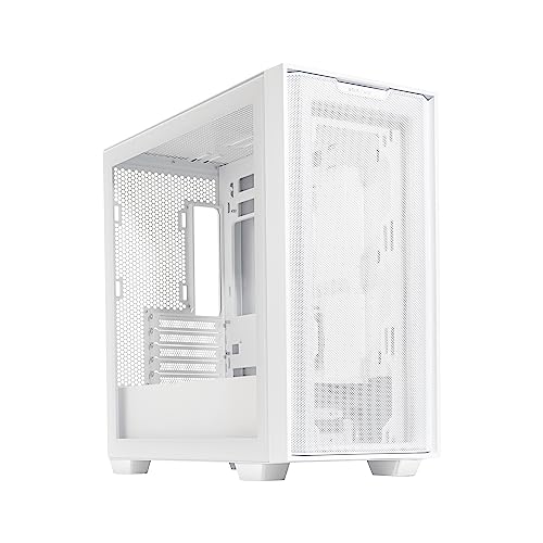 0197105365117 - ASUS A21 MICRO-ATX CASE WHITE EDITION SUPPORTS GRAPHICS CARDS UP TO 380MM, 360MM COOLERS, & STANDARD ATX PSUS, POROUS FRONT-PANEL MESH, COMPATIBLE WITH NEW BTF HIDDEN CONNECTOR TECHNOLOGY