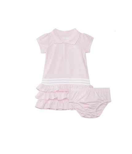 0197235206540 - ADIDAS BABY GIRLS SHORT SLEEVE ACTIVE POLO RUFFLE DRESS, CLEAR PINK SET