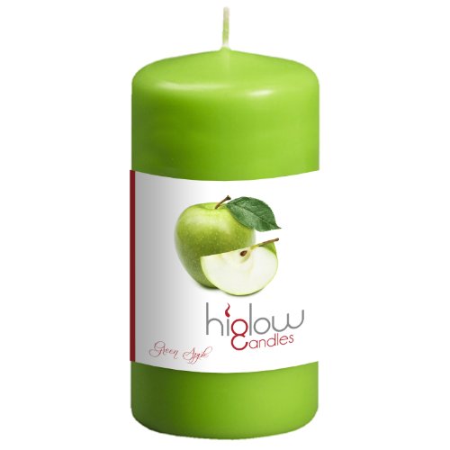 0019753669105 - GREEN HOLIDAY SCENTED PILLAR CANDLE - GREEN APPLE - GREEN PILLAR - HOLIDAY GIFT CANDLE SIZE 4.7 X 2.4