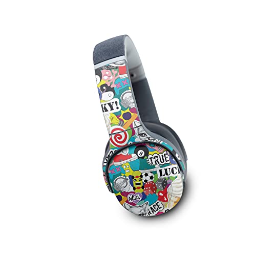 0197560255541 - MIGHTYSKINS SKIN COMPATIBLE WITH SKULLCANDY CRUSHER EVO WIRELESS - STICKER BOMB | PROTECTIVE, DURABLE, AND UNIQUE VINYL DECAL WRAP COVER | EASY TO APPLY | MADE IN THE USA
