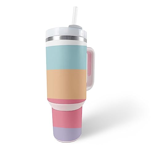 0197560499518 - MIGHTYSKINS SKIN COMPATIBLE WITH STANLEY THE QUENCHER H2.0 FLOWSTATE 40 OZ TUMBLER - PEACHES AND CREAM | PROTECTIVE, DURABLE, AND UNIQUE VINYL DECAL WRAP COVER | EASY TO APPLY