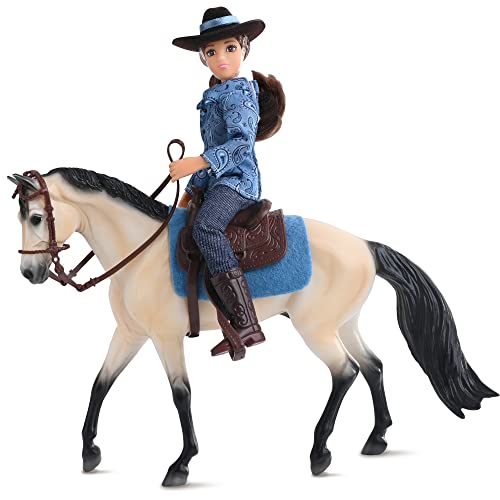 0019756061159 - BREYER HORSES FREEDOM SERIES WESTERN HORSE AND RIDER | DOLL AND HORSE TOY | 9.75 X 7 | 1:12 SCALE | MODEL #61155