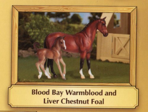 0019756754839 - BREYER HORSES * SUNSHINE MEADOWS * BLOOD BAY WARMBLOOD & LIVER CHESTNUT FOAL SET