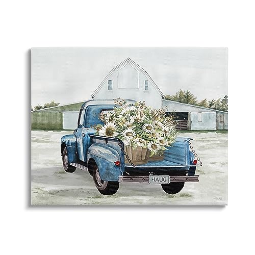 0197658919010 - STUPELL INDUSTRIES SUNFLOWER TRUCK AT FARM CANVAS WALL ART DESIGN BY CINDY JACOBS