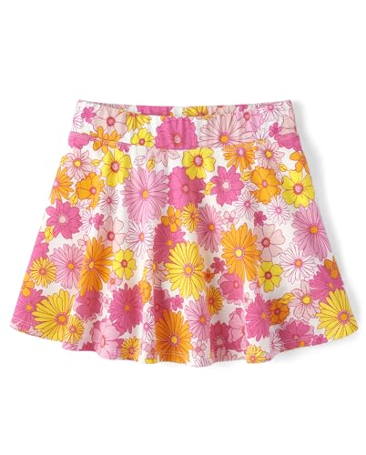 0197710025666 - THE CHILDRENS PLACE BABY GIRLS PULL ON EVERYDAY SKORT, FLORAL FUSHIA, X-SMALL