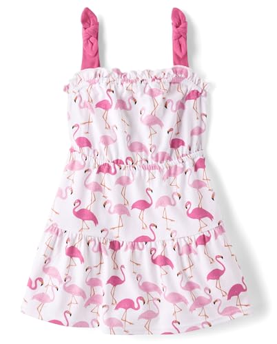 0197710272220 - THE CHILDRENS PLACE BABY GIRLS AND TODDLER PRINTED SUMMER DRESSES, PINK FLAMINGO