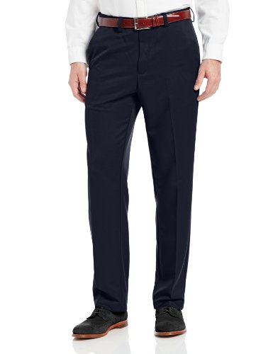 0019781016629 - HAGGAR MEN'S COOL 18 STRAIGHT FIT PLAIN FRONT SOLID GABARDINE PANT, NAVY, 34X29