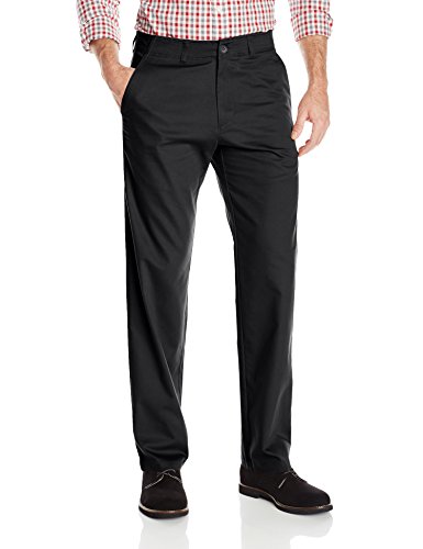 0019781919319 - HAGGAR MEN'S IN MOTION RAMBLER STRAIGHT FIT FLAT FRONT ATHLEISURE CASUAL PANT, BLACK, 34X30