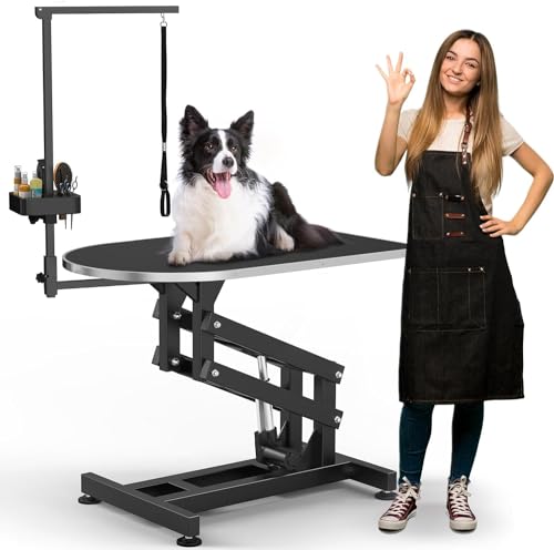 0197839050921 - YITAHOME 39 ELECTRIC DOG GROOMING TABLE, DESKTOP PET GROOMING TABLE FOR DOGS AT HOME, ADJUSTABLE OVERHEAD ARM & TOOL ORGANIZER SMALL TO MEDIUM DOG GROOMING STATION, BLACK