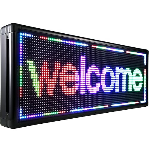 0197988271024 - VEVOR LED SIGN 40 X 15 INCH LED SCROLLING SIGN FULL COLOR DIGITAL LED OPEN SIGN OUTDOOR WIFI HIGH RESOLUTION BRIGHT ELECTRONIC MESSAGE DISPLAY BOARD WITH SMD TECHNOLOGY FOR ADVERTISING AND BUSINESS