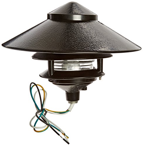 0019813192482 - RAB LIGHTING LL323B INCANDESCENT 3 TIER LAWN LIGHT WITH 10 TOP, A-19 TYPE, 75W POWER, 1220 LUMENS, 120VAC, BLACK