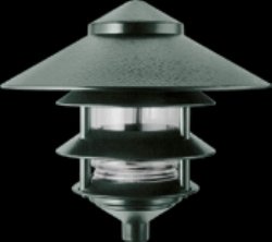 0019813192550 - RAB LIGHTING LL23VG INCANDESCENT 4 TIER LAWN LIGHT WITH 10 TOP, A-19 TYPE, 100W POWER, 1650 LUMENS, 120VAC, VERDE GREEN