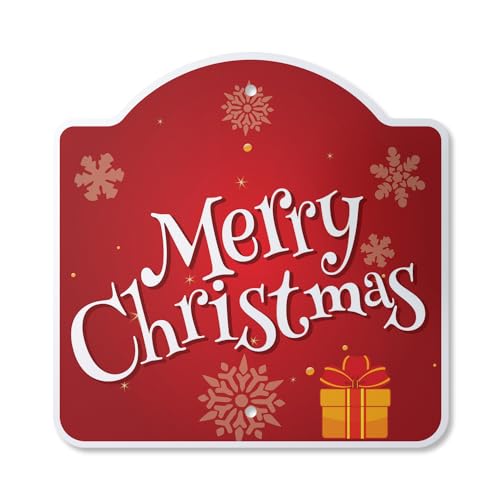 0198164052130 - MERRY CHRISTMAS 12 X 12” SIGN | INDOOR/OUTDOOR PLASTIC | SIGNMISSION DESIGNER CHRISTMAS HOLIDAY SEASON GREETING NOVELTY GIFT FUNNY JOKE GAG ROAD GARAGE