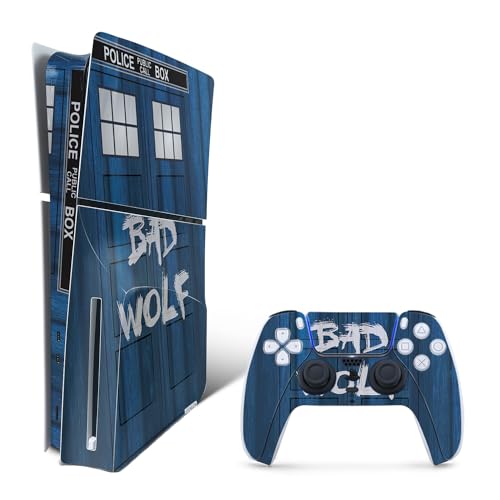 0198164472747 - MIGHTYSKINS SKIN COMPATIBLE WITH PLAYSTATION 5 PS5 SLIM DISK EDITION BUNDLE - TIME LORD BOX | PROTECTIVE, DURABLE, AND UNIQUE VINYL DECAL WRAP COVER | EASY TO APPLY & CHANGE STYLES | MADE IN THE USA