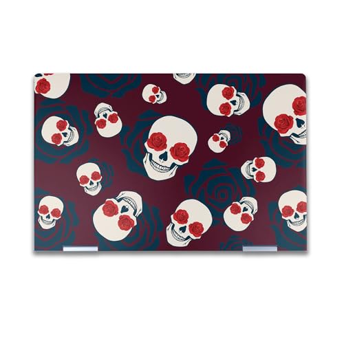 0198164866126 - LAPTOP SKIN COMPATIBLE WITH HP ENVY X360 14” - SKULLS N ROSES - PREMIUM 3M VINYL PROTECTIVE WRAP DECAL COVER - EASY TO APPLY | CRAFTED IN THE USA BY MIGHTYSKINS