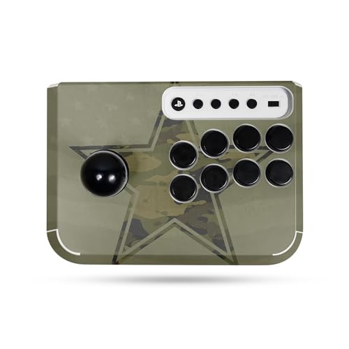 0198164900929 - GAMING SKIN COMPATIBLE WITH HORI FIGHTING STICK MINI (PS5, PS4, PC) - ARMY STAR - PREMIUM 3M VINYL PROTECTIVE WRAP DECAL COVER - EASY TO APPLY | CRAFTED IN THE USA BY MIGHTYSKINS
