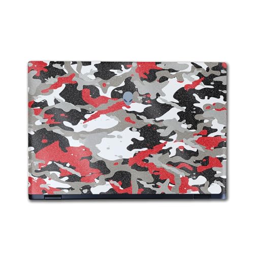 0198164926745 - GLOSSY GLITTER LAPTOP SKIN COMPATIBLE WITH ALIENWARE M16 R2 - RED CAMO - PREMIUM 3M VINYL PROTECTIVE WRAP DECAL COVER - EASY TO APPLY | CRAFTED IN THE USA BY MIGHTYSKINS