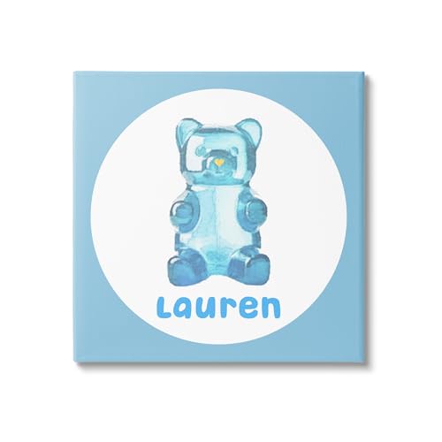 0198262983053 - STUPELL INDUSTRIES BLUE GUMMY BEAR PERSONALIZED CANVAS WALL ART BY DAPHNE POLSELLI