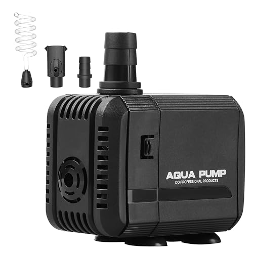 0198401005936 - SIMPLE DELUXE 210GPH 8W WATER TABLE PUMP (800L/H), POND PUMP WITH 2 NOZZLES, PERFECT FOR FISH TANK, POND, AQUARIUM, STATUARY, HYDROPONICS, BLACK