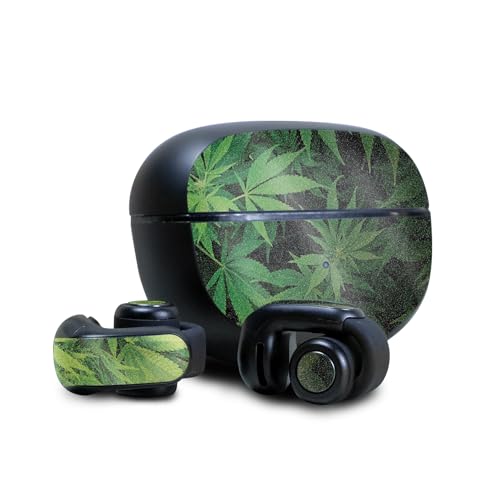 0198460607287 - GLOSSY GLITTER HEADPHONE SKIN COMPATIBLE WITH BOSE ULTRA OPEN EARBUDS - WEED - PREMIUM 3M VINYL PROTECTIVE WRAP DECAL COVER - EASY TO APPLY | CRAFTED IN THE USA BY MIGHTYSKINS