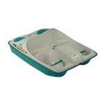 0019862313333 - SUN DOLPHIN THREE PERSON PEDAL BOAT IN CREAM / TEAL WITH STAINLESS STEEL PACKAGE
