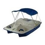 0019862715519 - SUN DOLPHIN FIVE PERSON PEDAL BOAT IN CREAM / BLUE WITH CANOPY