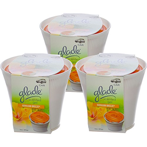 0019912016542 - GLADE SCENTED GEL IN A CUP, CAR, HOME AND OFFICE UNDER THE SEAT AIR FRESHENER, HAWAIIAN BREEZE (PACK OF 3)