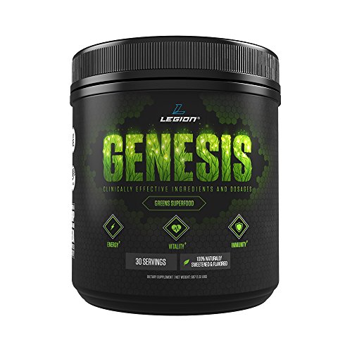 0019962008450 - LEGION GENESIS, GREEN SUPERFOOD POWDER, ALL NATURAL GREENS SUPPLEMENT, MORE THAN A VEGETABLE POWDER SUPPLEMENT, BEST GREEN ENERGY POWDER, PERFECT GREEN SMOOTHIE POWDER WITH GREEN FOOD - 30 SERVINGS