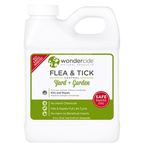 0019962126741 - NATURAL FLEA AND TICK YARD SPRAY | KILL, CONTROL, & PREVENT FLEAS, TICKS, MOSQUITOES & OTHER INSECTS, APPLY WITH HOSE END SPRAYER | 16OZ, 32OZ & 1 GALLON ORGANIC CONCENTRATE, SAFE AROUND KIDS, PETS, & PLANTS (16OZ (UP TO 8000 SQ FT))