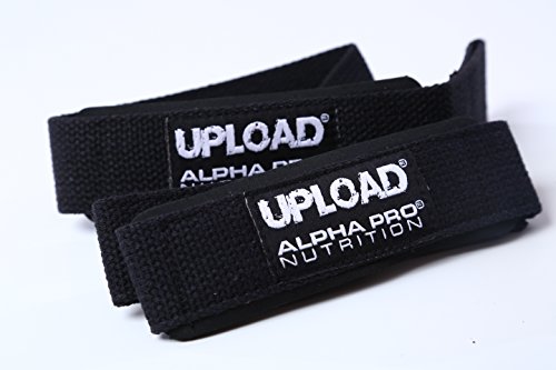 0019962465512 - PADDED LIFTING STRAPS UPLOAD ALPHA PRO, SOFT COTTON THICK NEOPRENE PADDED FOR WEIGHTLIFTING BODYBUILDING CROSSFIT POWERLIFTING GYM. 1 PAIR, 2 STRAPS