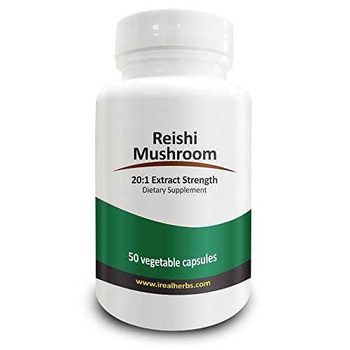 0019962501258 - REAL HERBS' REISHI MUSHROOM - IMMUNE SYSTEM SUPPORT, LIVER TONIC & ALLEVIATES COMMON ALLERGIES - 20:1 EXTRACT, EQUAL TO 14,000 MG OF PURE REISHI MUSHROOM - 700MG X 50 CAPSULES